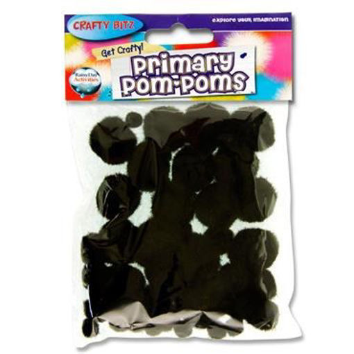 Picture of POMPOMS ASSORTED SIZES BLACK